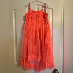 Eliana et Lena Vibrant Coral Formal Dress